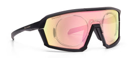 GRAVEL Nero Opaco Lente Specchio Gold Rose (In dotazione clip vista)